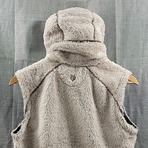 KUHL Flight Fleece Vest in Cream / Brown, Sherpa Vest Cozy Warm Women's SZ M - Picture 8 of 10